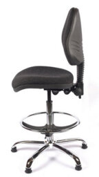 Chrome Medium Back Draughtsman Chair In Charcoal Fabric - thumbnail 5