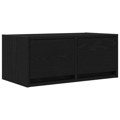 Berkfield Durable Tv Cabinet Black Oak 60X31X25.5 Cm Engineered Wood