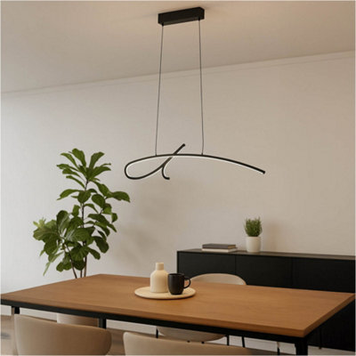 Loops Stylish Modern Black Led Pendant Light For Indoor Spaces - Perfect Ceiling Fixture - image 1