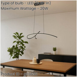 Loops Stylish Modern Black Led Pendant Light For Indoor Spaces - Perfect Ceiling Fixture - thumbnail 2
