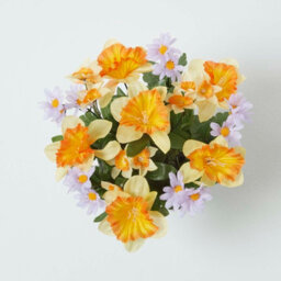Homescapes Set Of 2 Daisy & Daffodil Artificial Flowers In Grave Pot - thumbnail 4