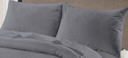 Homes & Linen Super Soft Brushed Microfiber Embossed Stripe Grey Duvet Cover Set With Pillowcases - thumbnail 2