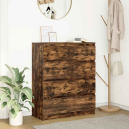 Berkfield Sideboard Smoked Oak 80X35X99 Cm Engineered Wood - thumbnail 1
