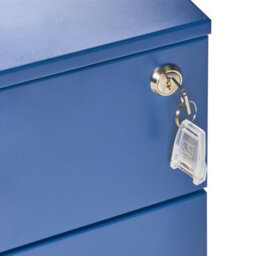 Wyld And Coco Blue Metal Lockable Cabinet With 3 Adjustable Shelves, Key Lock And Castors, 300 X 450 X 600 mm - thumbnail 8