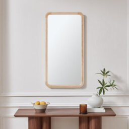 Furniturebox Uk Rowena Oak Wood Small 80X40Cm Rectangle Wall Mirror - thumbnail 2