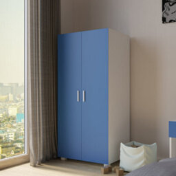 Urbn-Living Urbnliving 130Cm Height Kids Bedroom Furniture Blue Wardrobe Storage - thumbnail 3