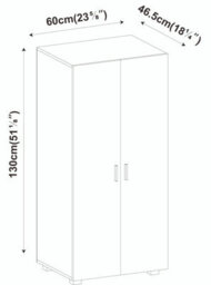 Urbn-Living Urbnliving 130Cm Height Kids Bedroom Furniture Blue Wardrobe Storage - thumbnail 4