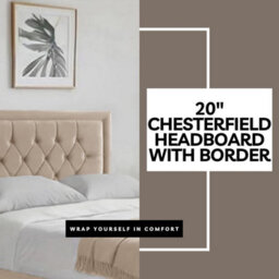 Cream Plush 3Ft Single Bed With Matttress  2 Storage Drawers And 20 Inch Borderd Headboard - thumbnail 3