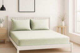 Luxury 200Tc Soft Touch Fitted Sheet Bed Linen 40Cm Extra Deep Skirt Cream - thumbnail 1