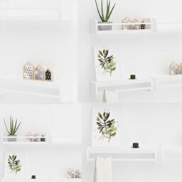 Xample Set Of 4 Wooden Floating Shelves For Wall, Multi-Purpose Wall Mounted Shelf For Bedroom, Bathroom, Kitchen, Living Room & Plants - thumbnail 7