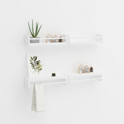 Xample Set Of 4 Wooden Floating Shelves For Wall, Multi-Purpose Wall Mounted Shelf For Bedroom, Bathroom, Kitchen, Living Room & Plants - thumbnail 5
