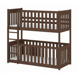Arte Konrad Solid Pine Bunk Bed With Cot Bed - Dark Chocolate - With 2 Foam/bonnell Mattresses - thumbnail 1