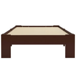 Berkfield Bed Frame Dark Brown Solid Pine Wood 90X200 Cm - thumbnail 4
