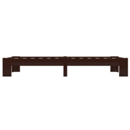 Berkfield Bed Frame Dark Brown Solid Pine Wood 90X200 Cm - thumbnail 3