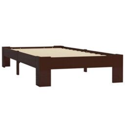Berkfield Bed Frame Dark Brown Solid Pine Wood 90X200 Cm - thumbnail 2
