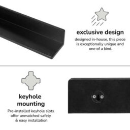 MH London Yung Solid Wood Wall Shelf Living Bedroom Kitchen Wall Mounted Floating Shelves In Black - Large - thumbnail 5