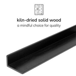 MH London Yung Solid Wood Wall Shelf Living Bedroom Kitchen Wall Mounted Floating Shelves In Black - Large - thumbnail 6