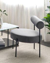Beliani Industrial Armchair Alpha Velvet Grey - thumbnail 2