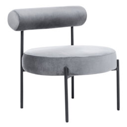 Beliani Industrial Armchair Alpha Velvet Grey
