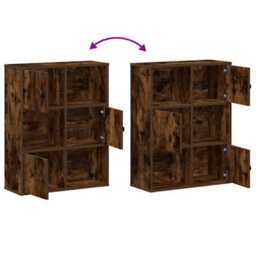 Berkfield Bookcase Smoked Oak 60X24X76.5 Cm Engineered Wood - thumbnail 8