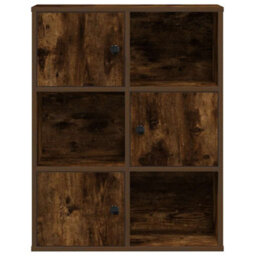 Berkfield Bookcase Smoked Oak 60X24X76.5 Cm Engineered Wood - thumbnail 5