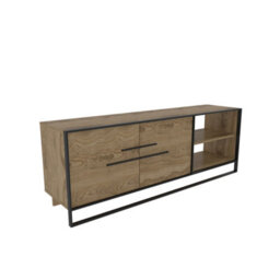Decorotika Polka Tv Stand Tv Unit For Tvs Up To 72 Inch Black And Oud - thumbnail 6