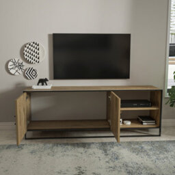 Decorotika Polka Tv Stand Tv Unit For Tvs Up To 72 Inch Black And Oud - thumbnail 4