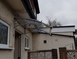 Canofix UK Canofix Door Canopy Pc 1000 Width X 1000 Projection (Grey Bracket - Clear Sheet) - thumbnail 1