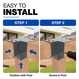 Gezu Impex Heavy Duty Anthracite Grey Post Connector X Shape - Pergola 4 Way Corner Connector - 81 X 81 mm (Pack Of 8) - thumbnail 3