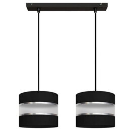 Luminosa Lighting Luminosa Helen Straight Bar Pendant Ceiling Light Black, Silver 45Cm - thumbnail 1
