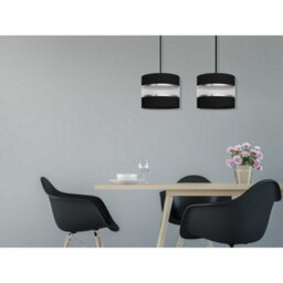 Luminosa Lighting Luminosa Helen Straight Bar Pendant Ceiling Light Black, Silver 45Cm - thumbnail 3