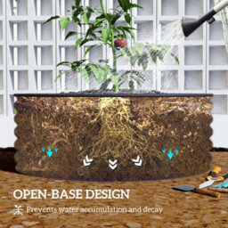 Outsunny Galvanised Planter With Gloves, 120 X 120 X 43Cm, Cream White - thumbnail 7
