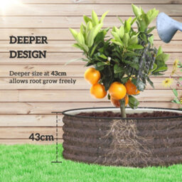 Outsunny Galvanised Planter With Gloves, 120 X 120 X 43Cm, Cream White - thumbnail 4
