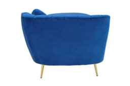 Orsina Plush Midnight Left Arm Velvet Chaise, Modern Lounge Chaise For Bedroom, Elegant Chaise Sofa With Cushion - thumbnail 3