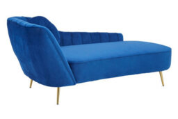 Orsina Plush Midnight Left Arm Velvet Chaise, Modern Lounge Chaise For Bedroom, Elegant Chaise Sofa With Cushion - thumbnail 2