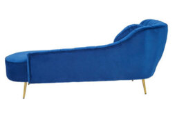 Orsina Plush Midnight Left Arm Velvet Chaise, Modern Lounge Chaise For Bedroom, Elegant Chaise Sofa With Cushion - thumbnail 4