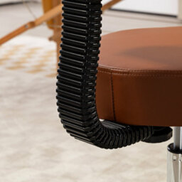 Homcom Adjustable Swivel Salon Chair Padded Seat Back 5 Wheels Brown - thumbnail 8