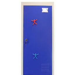 MonsterShop Locker Cabinet Metal Door Flat-Packed Blue And Grey Steel Lockable - thumbnail 8