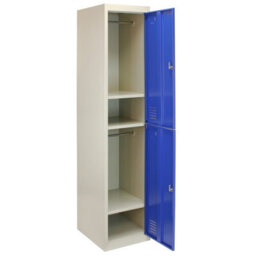 MonsterShop Locker Cabinet Metal Door Flat-Packed Blue And Grey Steel Lockable - thumbnail 7