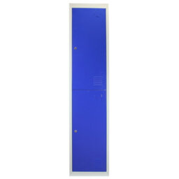 MonsterShop Locker Cabinet Metal Door Flat-Packed Blue And Grey Steel Lockable - thumbnail 4