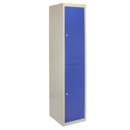 MonsterShop Locker Cabinet Metal Door Flat-Packed Blue And Grey Steel Lockable - thumbnail 1