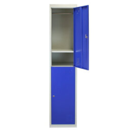 MonsterShop Locker Cabinet Metal Door Flat-Packed Blue And Grey Steel Lockable - thumbnail 6