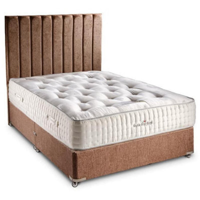 Divan Base Direct Sophia Briar-Rose Amber 3000 Pocket Sprung Natural Wool Bamboo Bed Set 2Ft6 Small Single 2 Drawers Side  - Wool Chestnut - image 1