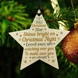 Red Ocean Handmade Wooden Star Christmas Memorial Plaques For Mum Dad Nan Hanging Bauble Tree Decoration Keepsake - thumbnail 6
