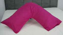 ARLinens V Shaped Pillow With Free V Pillowcase Orthopedic Hollowfiber Filled Head Neck Support V Cushion With Case - thumbnail 3