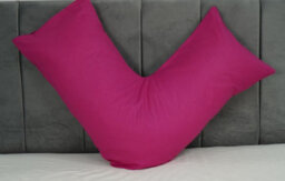 ARLinens V Shaped Pillow With Free V Pillowcase Orthopedic Hollowfiber Filled Head Neck Support V Cushion With Case - thumbnail 2