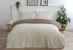 Smart Living Luxury Super Soft & Reversible Teddy Fleece Duvet Cover And Pillowcase - thumbnail 2