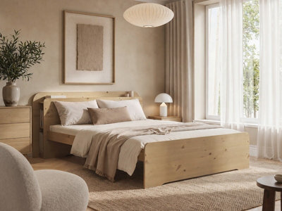 Noomi Evie Storage Bed With Headboard, Double, Oak - image 1