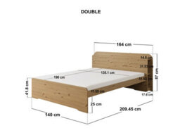 Noomi Evie Storage Bed With Headboard, Double, Oak - thumbnail 5