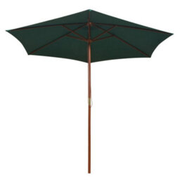 Berkfield Parasol 270X270 Cm Wooden Pole Green - thumbnail 2